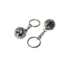 80 Pcs Mirrored Disco Ball Key Chains Backpack / Book Bag Charms New 80 Pcs